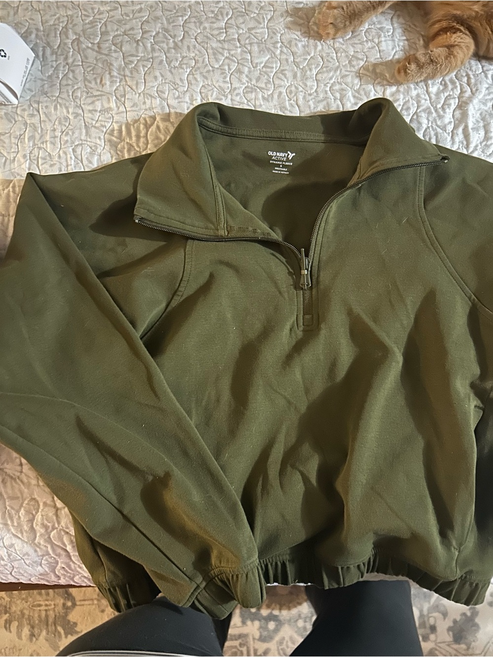 Old Navy Men's Olive Green Half-Zip Pullover Sweater